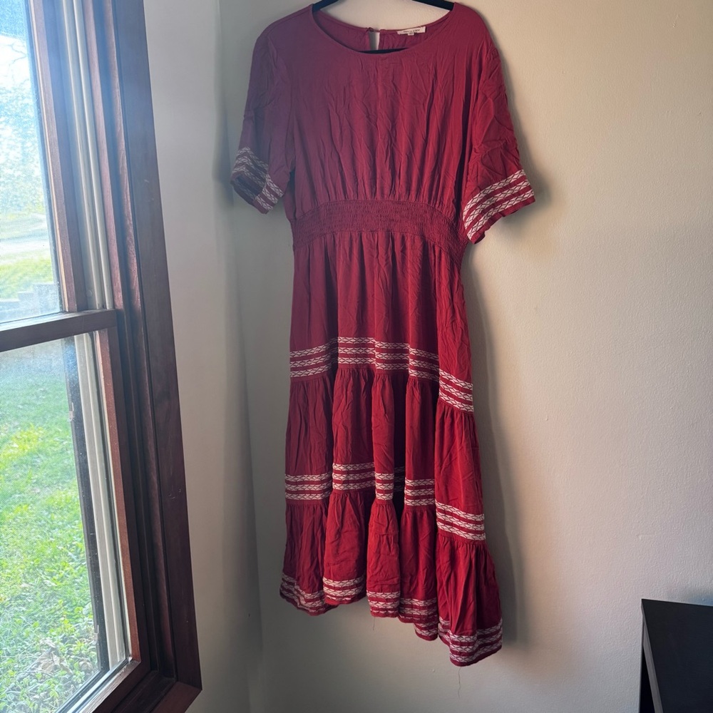 Tea n Rose Reddish Orange Dress